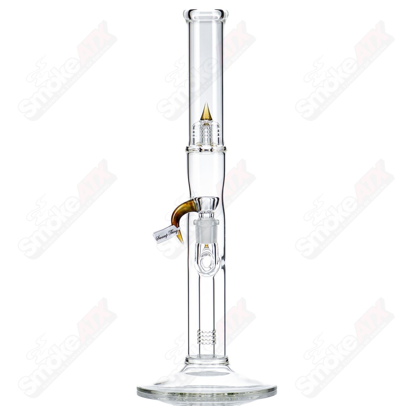 Sovereignty Glass Bishop Fixed 180 straight glass tube with minor accent and body reduction design.