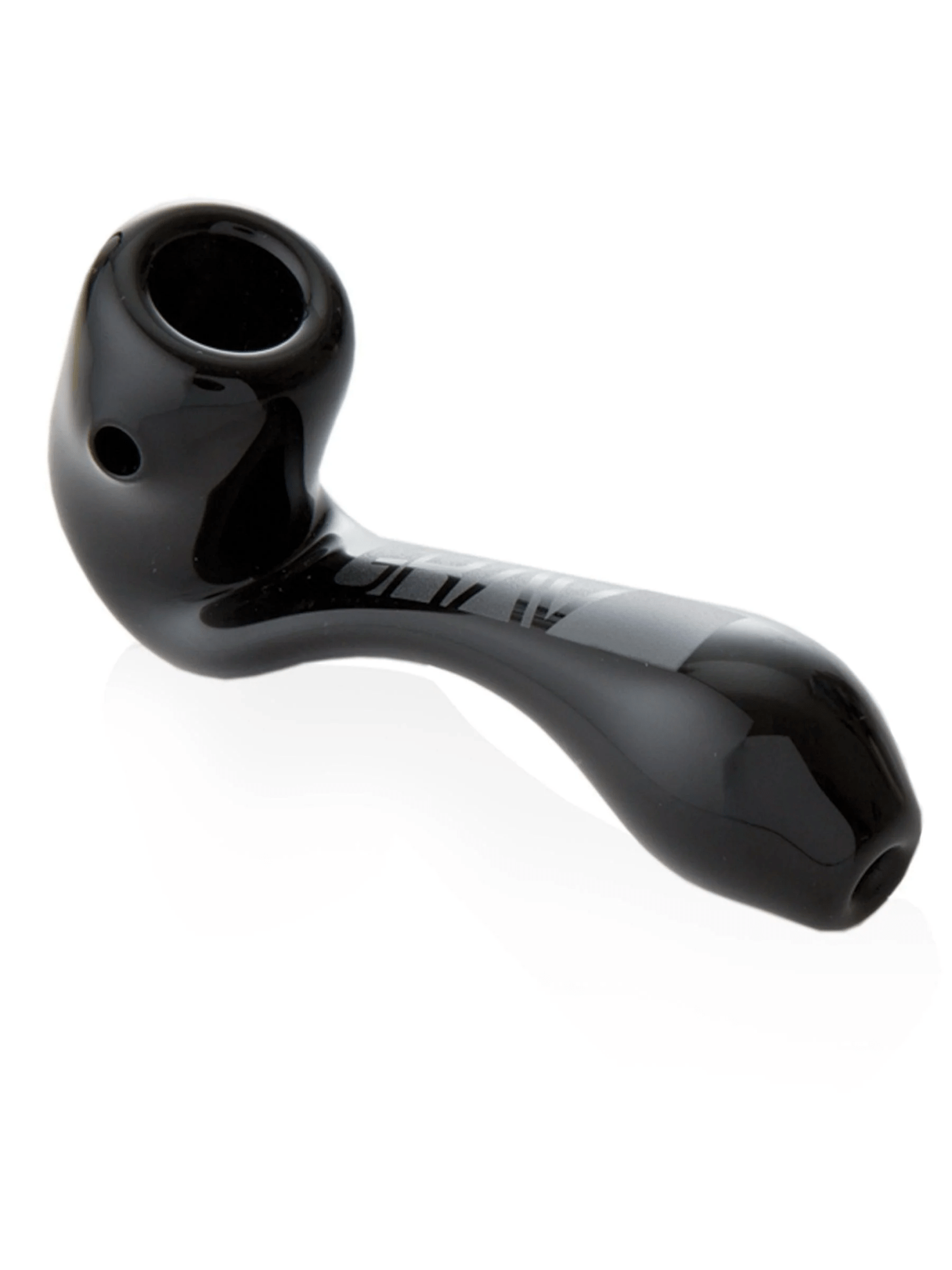 Black 4-inch Grav Sherlock glass pipe with a classic Sherlock design and detailed craftsmanship.