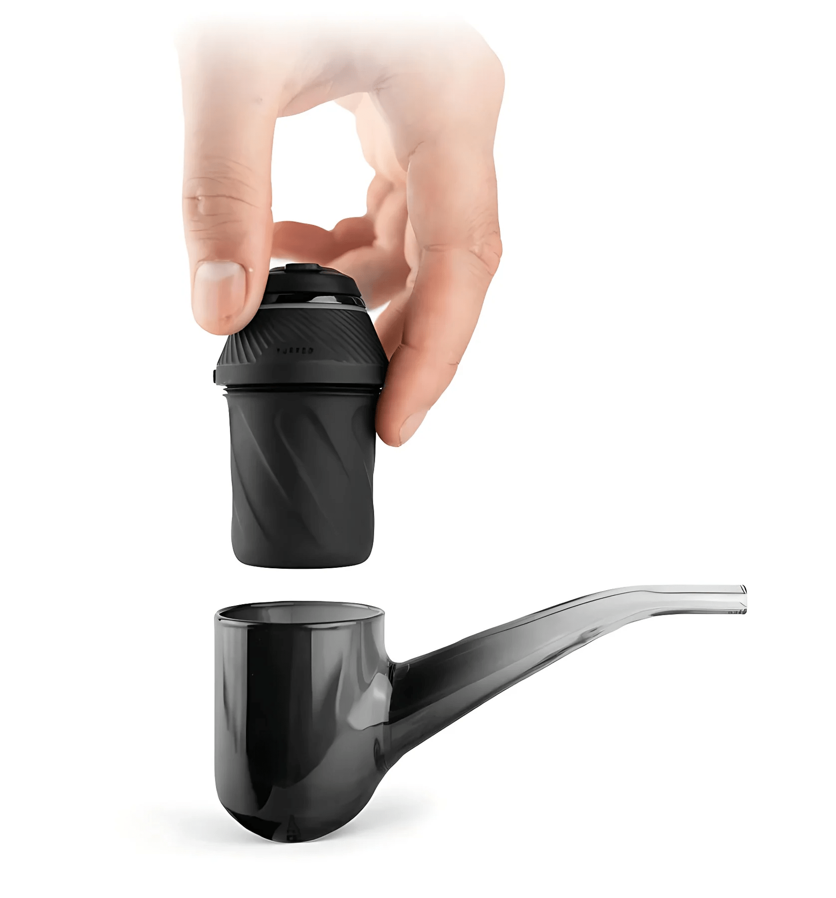 Black Puffco Proxy Kit vaporizer with joystick cap for handheld concentrate vaping, featuring sleek black design and easy-to-use controls.