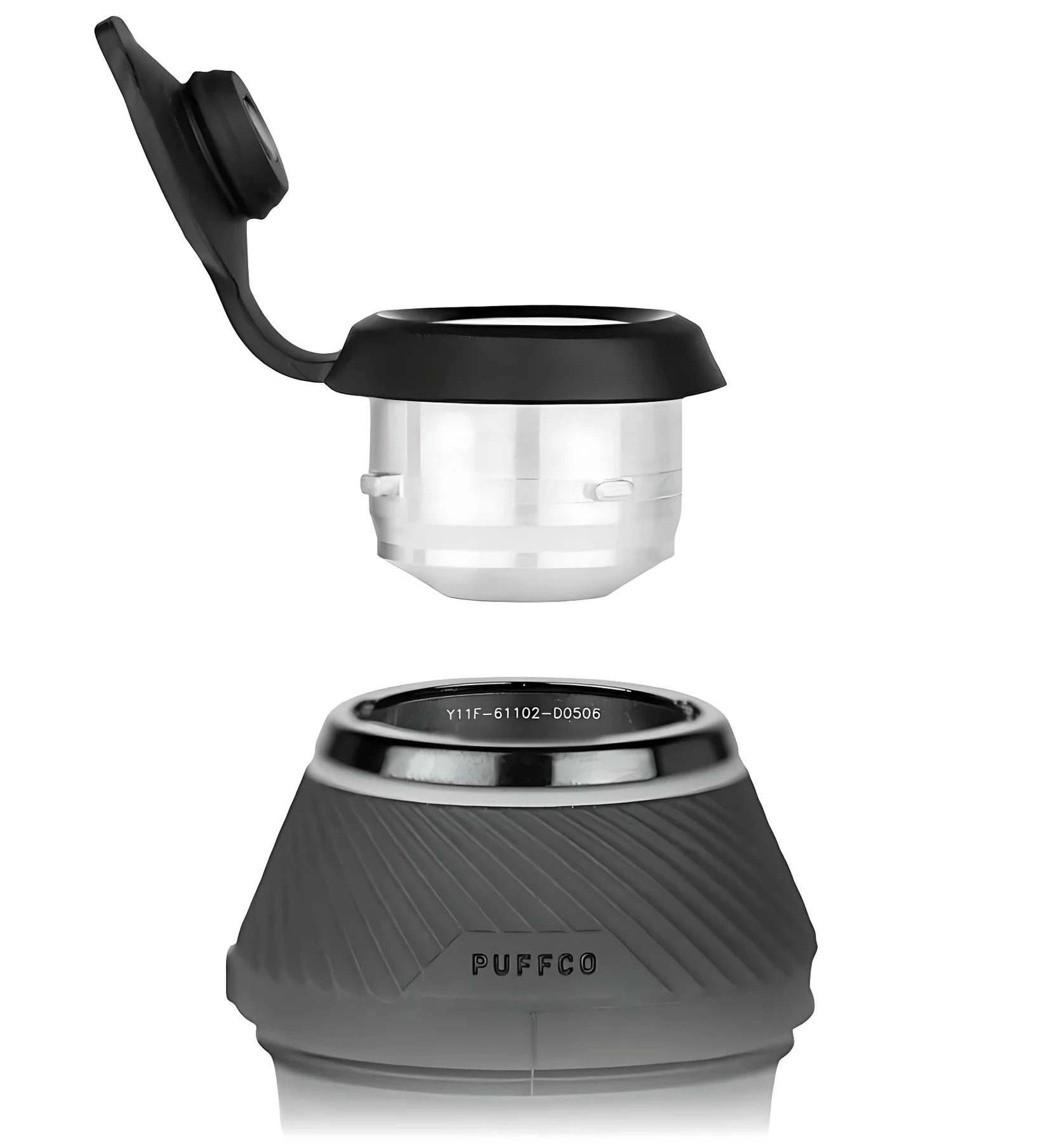 Black Puffco Proxy Kit vaporizer with joystick cap for handheld concentrate vaping, featuring sleek black design and portable setup.