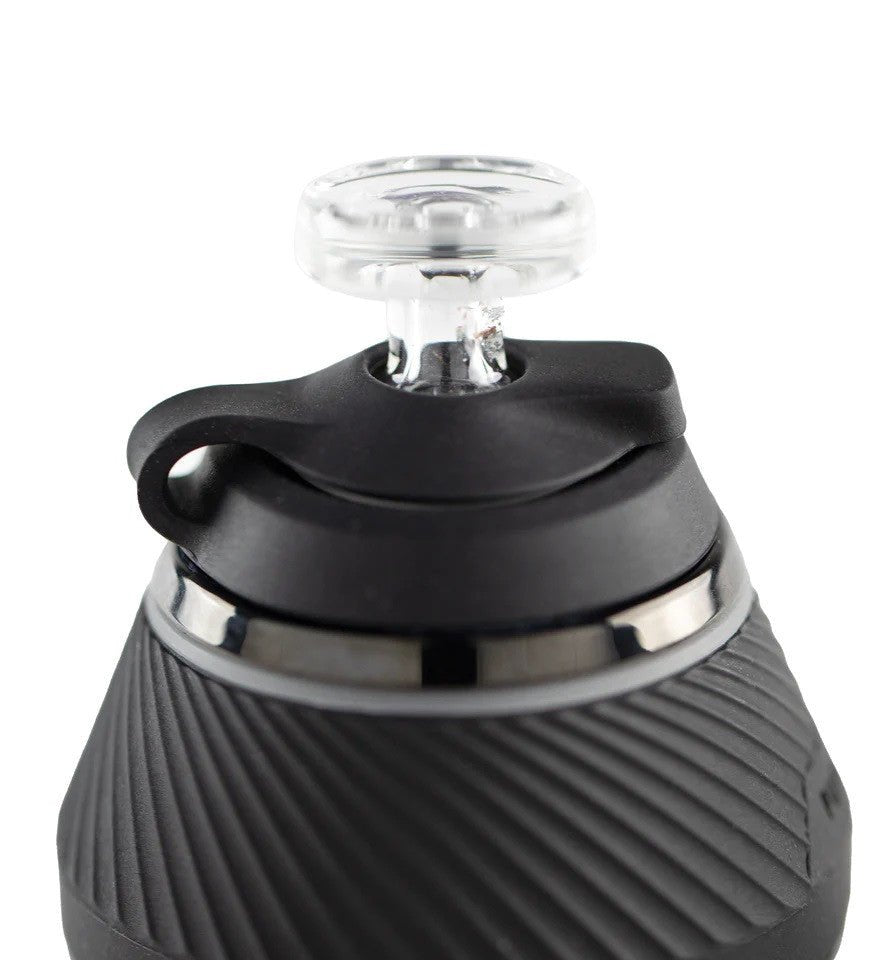 Black Puffco Proxy Travel Pack with vaporizer accessories, compact design, and carrying case for portable vaporizer use.