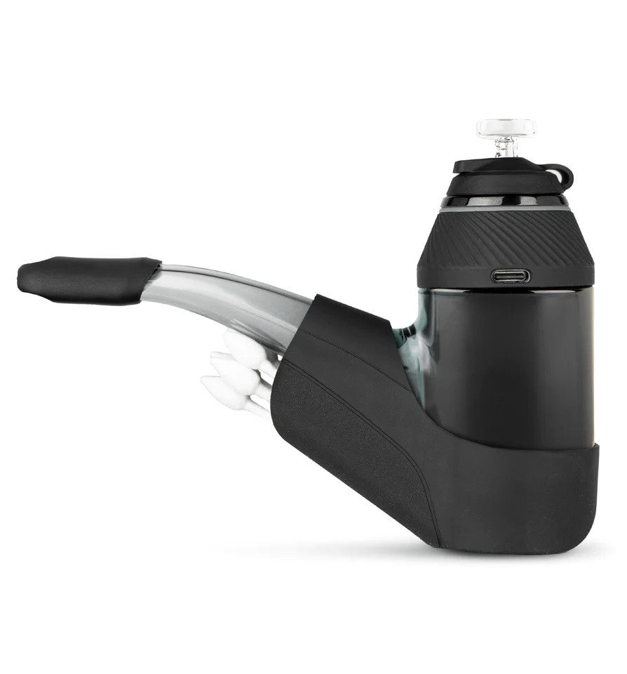 Black Puffco Proxy Travel Pack with vaporizer accessories and carrying case for portable vaporization.