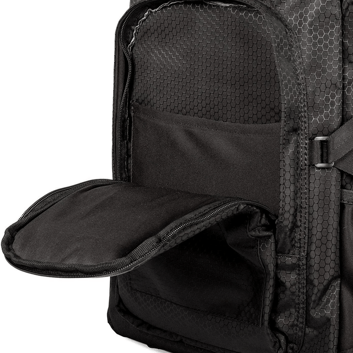 Black Cali Crusher Standard Backpack with multiple compartments and padded straps for comfortable everyday carrying.