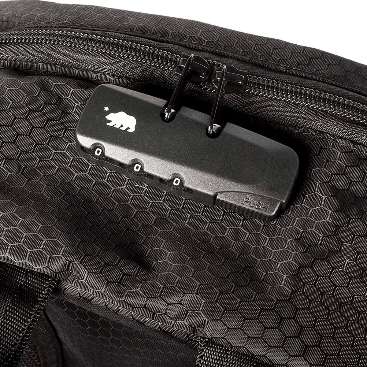 Black Cali Crusher Standard Backpack with multiple compartments and padded straps, designed for everyday lifestyle use.