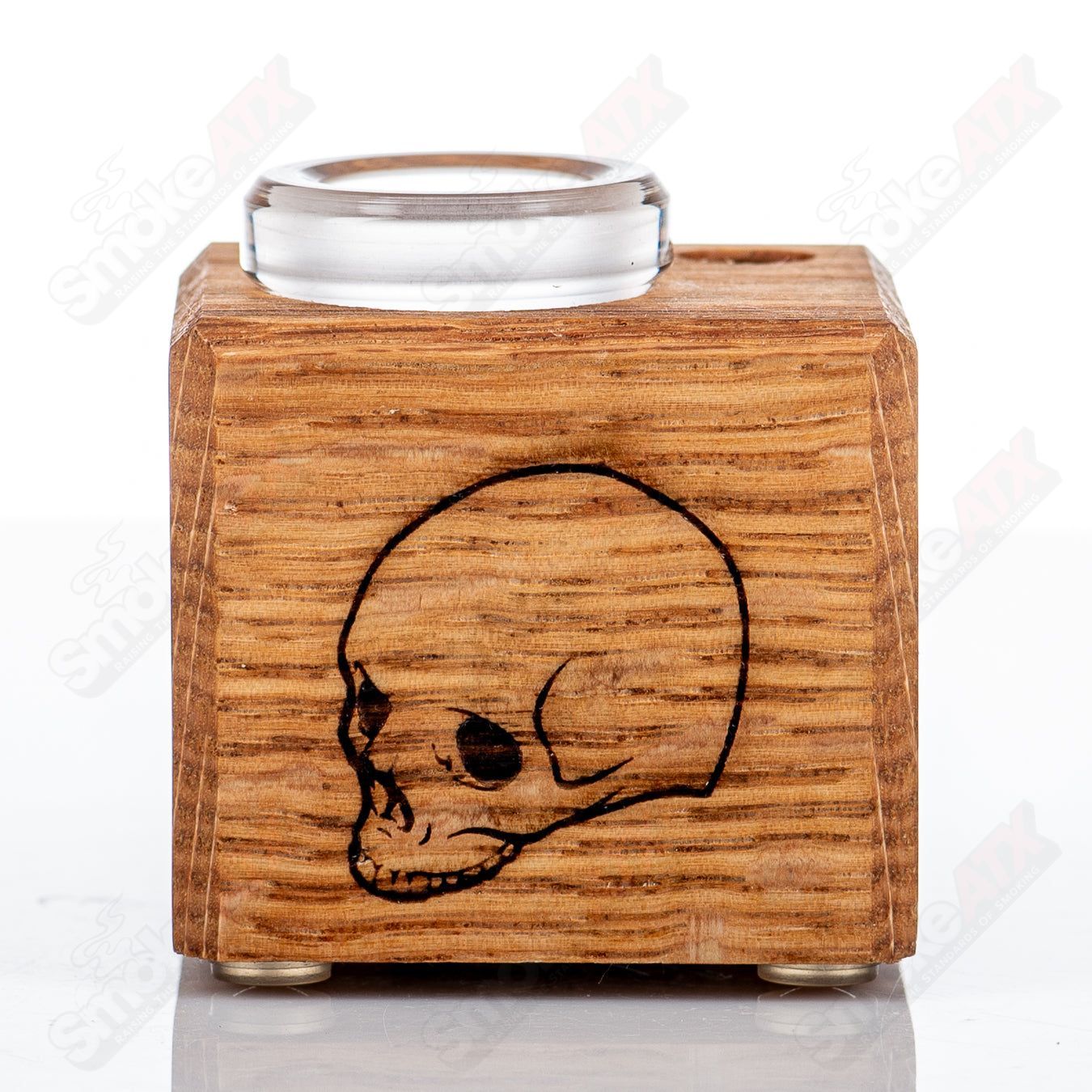BloodShed Red Oak 1-Hole Slide Stand by Sovereignty Glass, crafted for secure glass placement and display.
