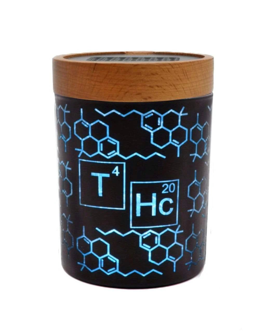 Blue Elemental Small Smart Stash Jar + Grinder Plate V Syndicate - Smoke ATX