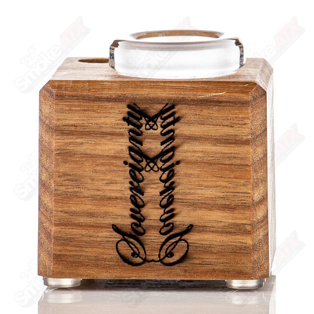 Canarywood 1-hole slide stand for glass, made by Sovereignty Glass, featuring smooth wood and functional design.
