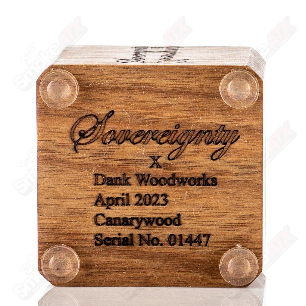 Canarywood 1-hole glass slide stand by Sovereignty Glass, showcasing a polished wooden support for glass accessories.
