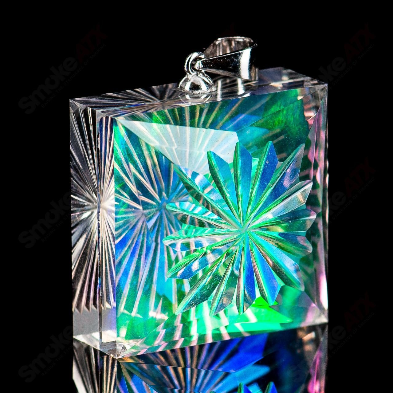 Casto Fantasy Collab pendant by Fatal Facets, colorful heady glass pendant with intricate fantasy-inspired design.