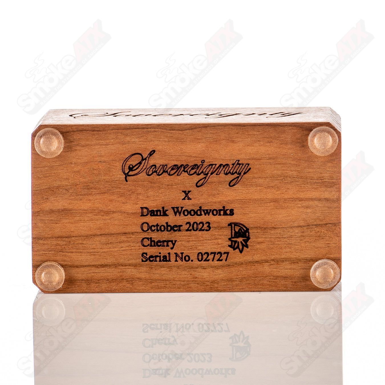 Sovereignty Glass Cherry 2-Hole Slide Stand showcasing a clear glass stand with cherry design for cannabis accessories.