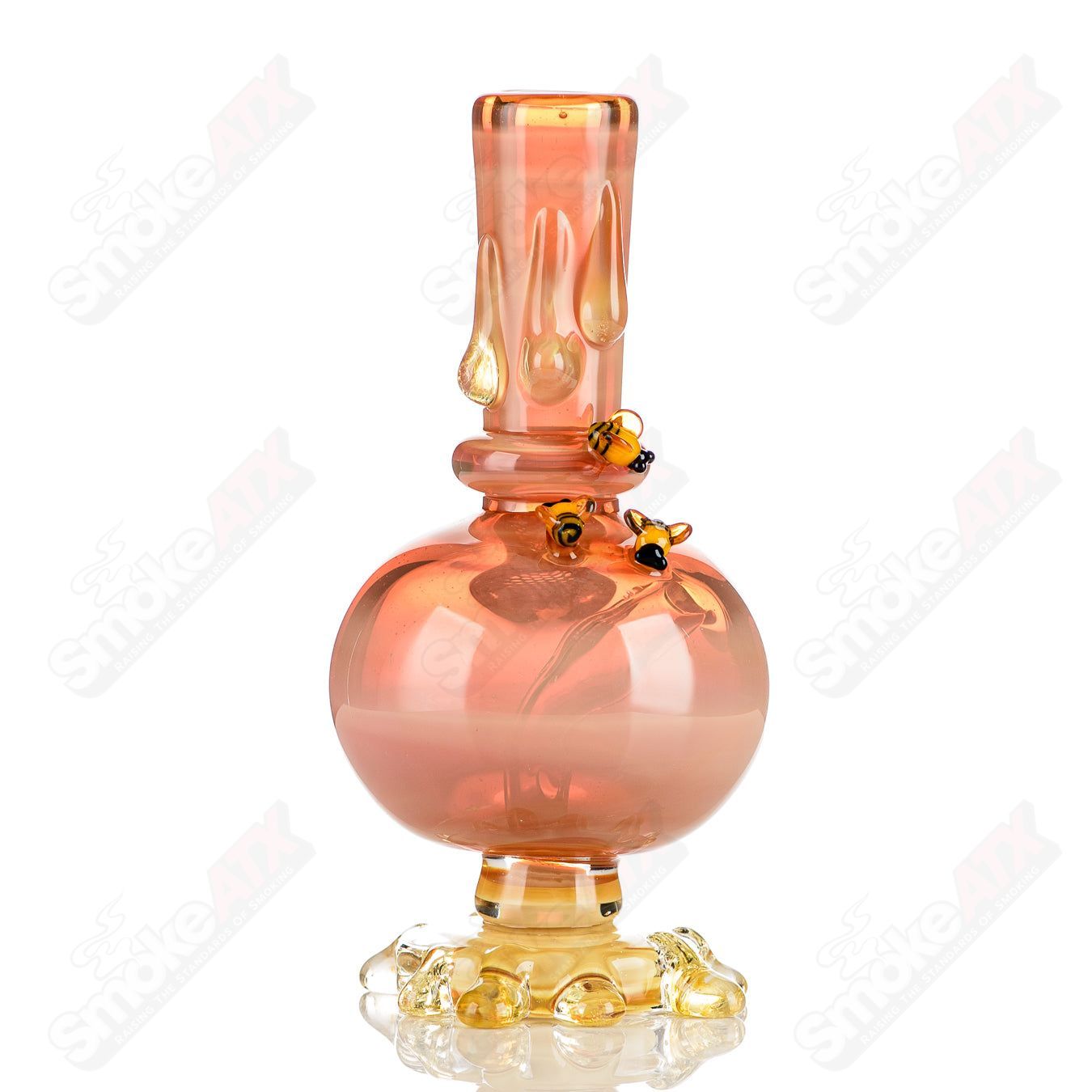 Cherry Blossom Pink Honeycomb Lamp Set by Joe P Glass, colorful heady glass concentrate rigs with intricate honeycomb design.