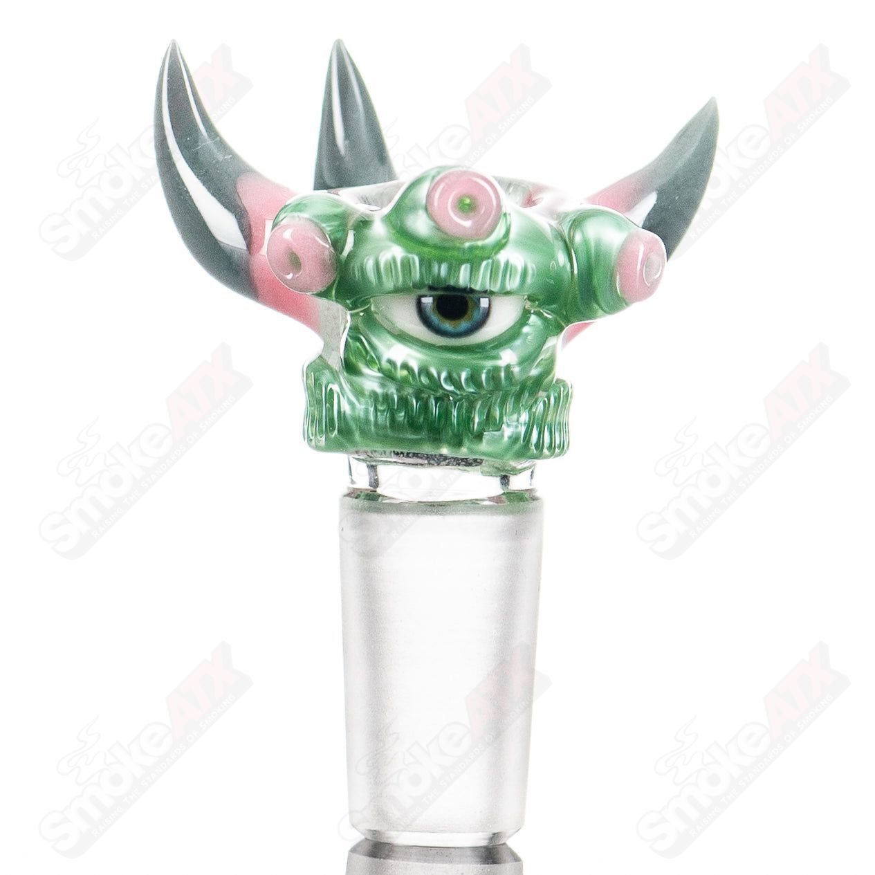 Chromium Mint Black Gunmount Slide for Salt Glass Heady Glass bowls, featuring a sleek black and mint design with chrome accents.