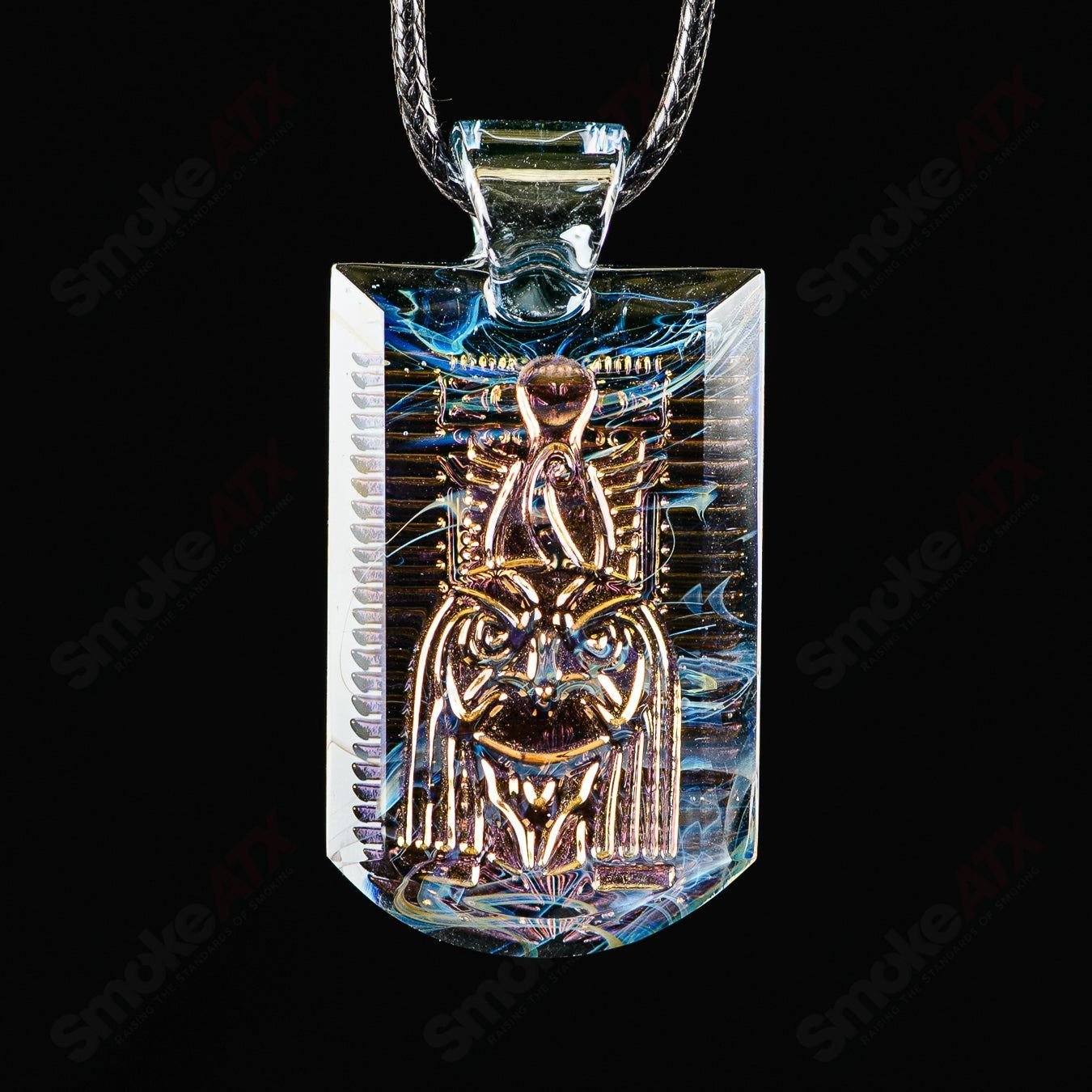 Classic Tablet Pendant (Horus) Green T Glass - Smoke ATX