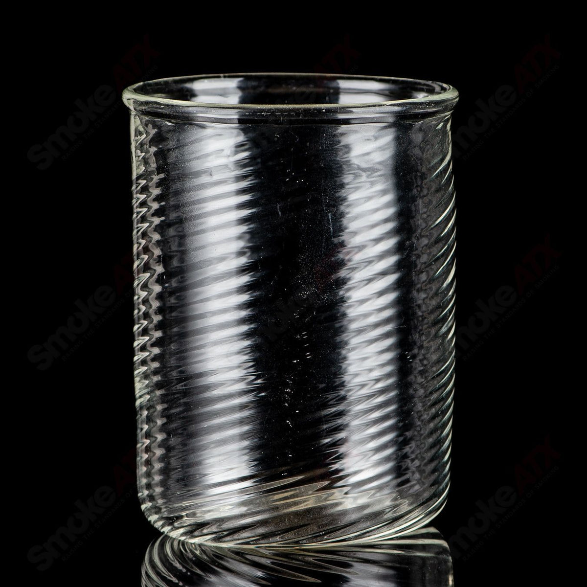 Clear scalloped glass cup set by Kit Kanz, featuring elegant curved edges and a transparent design for stylish sipping.
