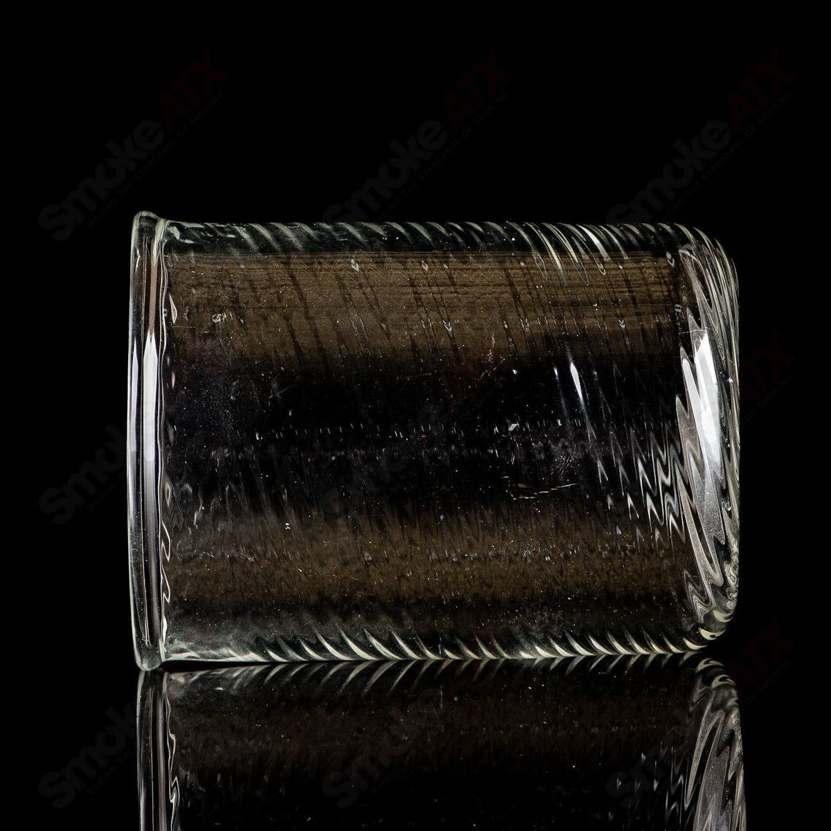 Clear glass scalloped cup set by Kit Kanz, featuring elegant, wavy edges and a smooth finish for stylish drinking.