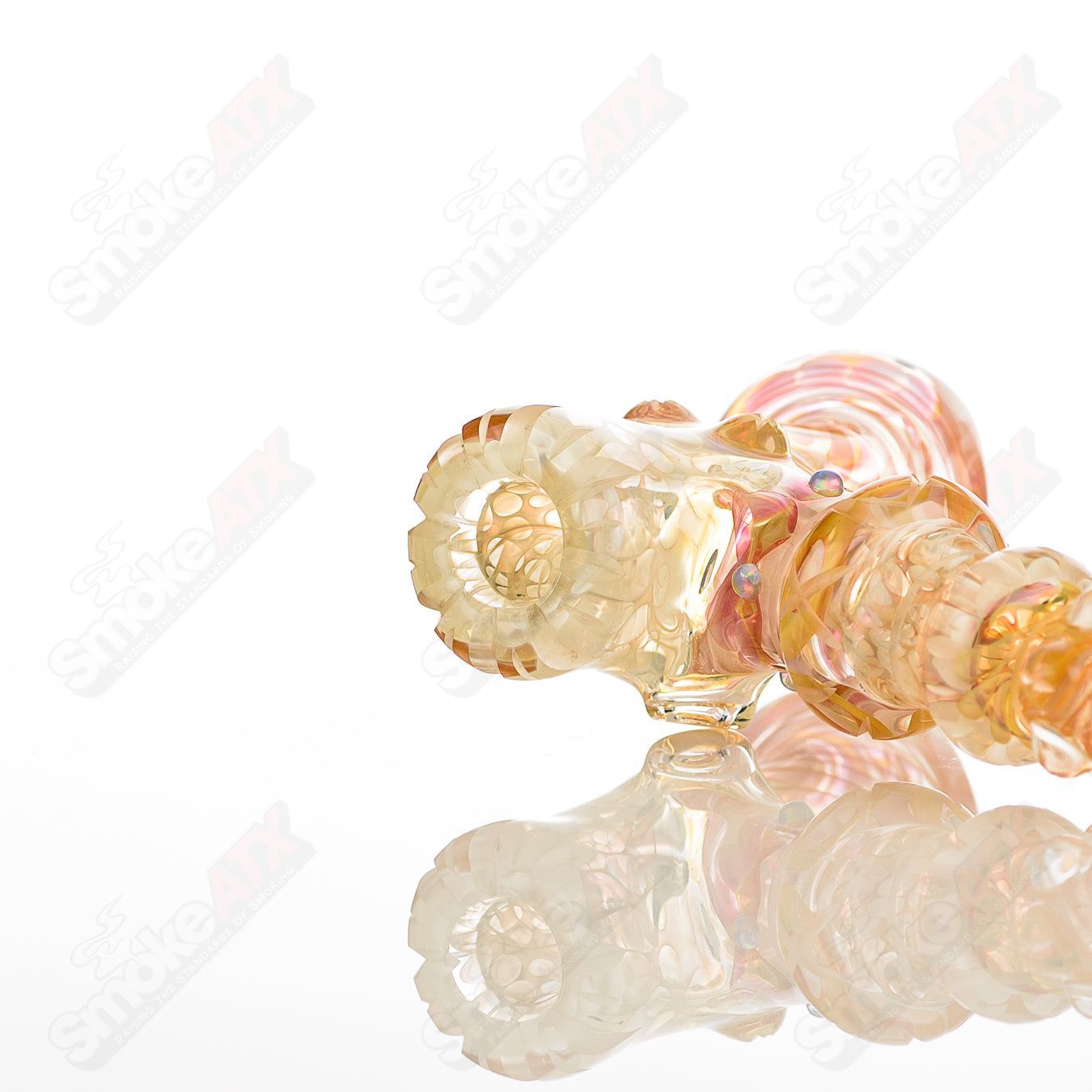 Cold Work Sherlock Lammi x Fatal Facets heady glass pipe with intricate glasswork and a classic Sherlock design.