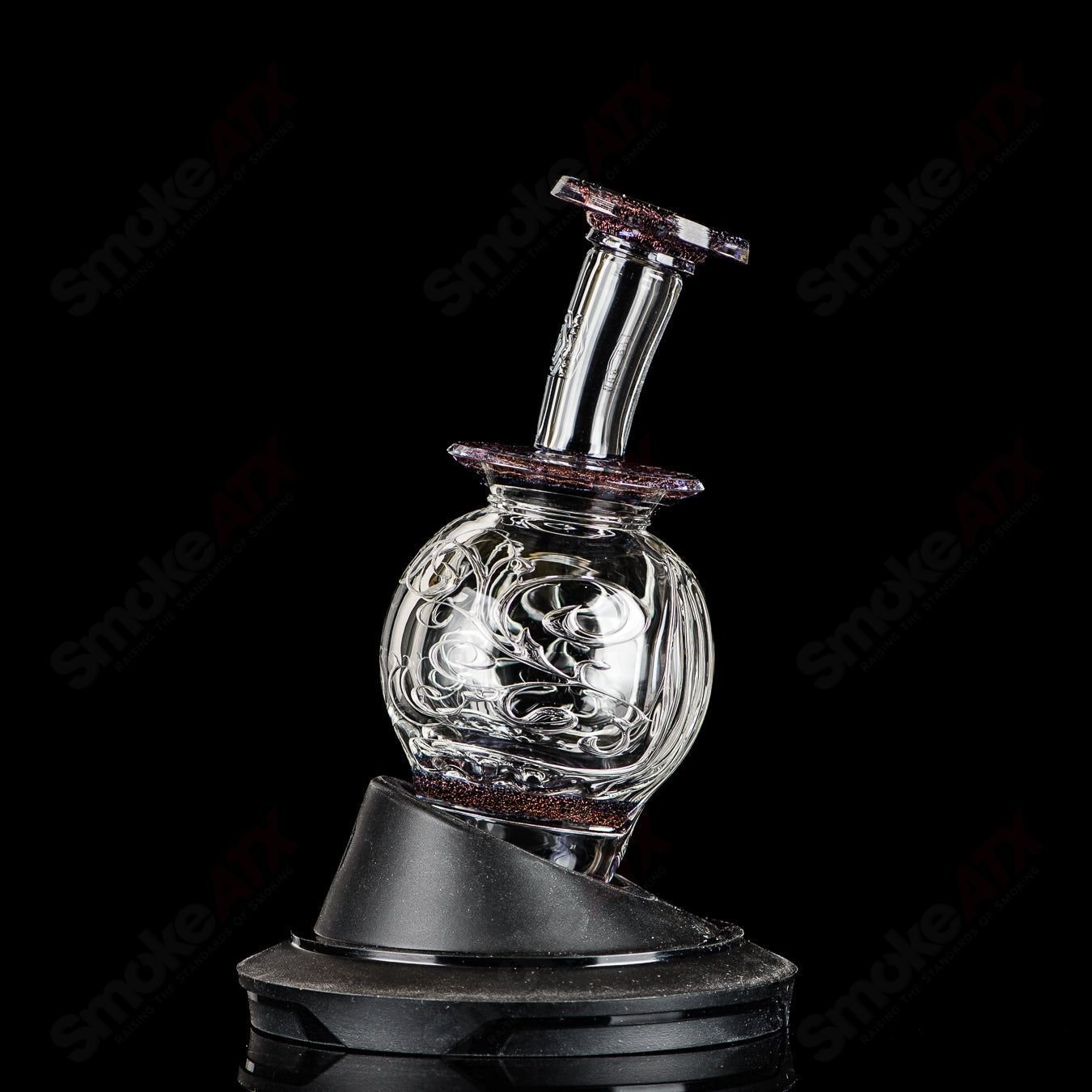 Color Accent Orb (Black Cherry Dichro Black Amethyst Accent Fila No.1 w/ COA) Peak Pro Top Avant Garde Glass - Smoke ATX