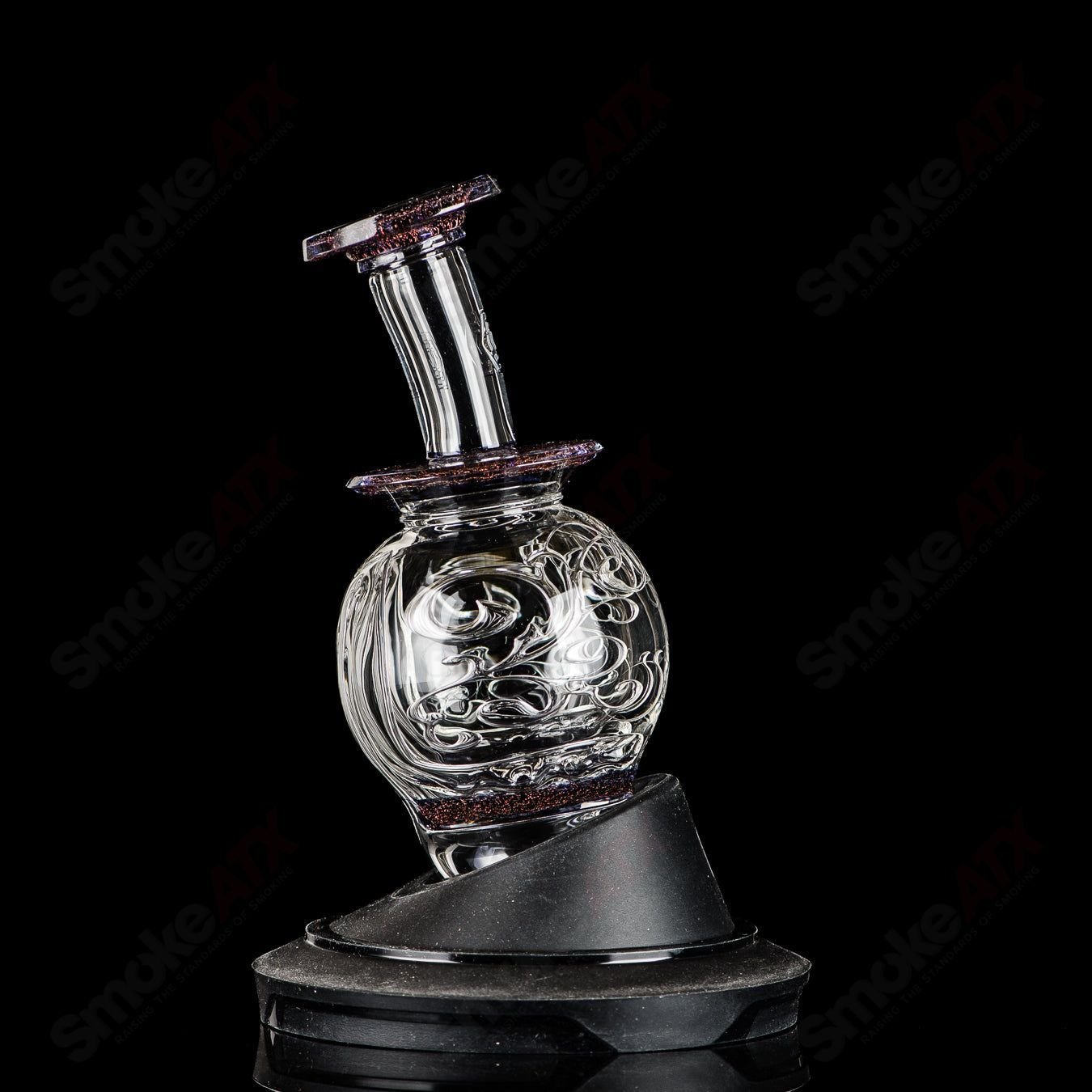 Color Accent Orb (Black Cherry Dichro Black Amethyst Accent Fila No.1 w/ COA) Peak Pro Top Avant Garde Glass - Smoke ATX