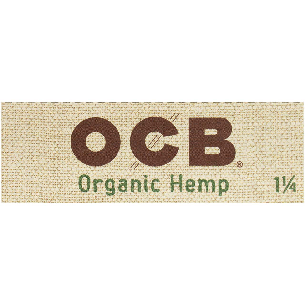Organic hemp rolling papers by OCB, 1 1/4 size, designed for smooth rolling and natural smoking experiences.