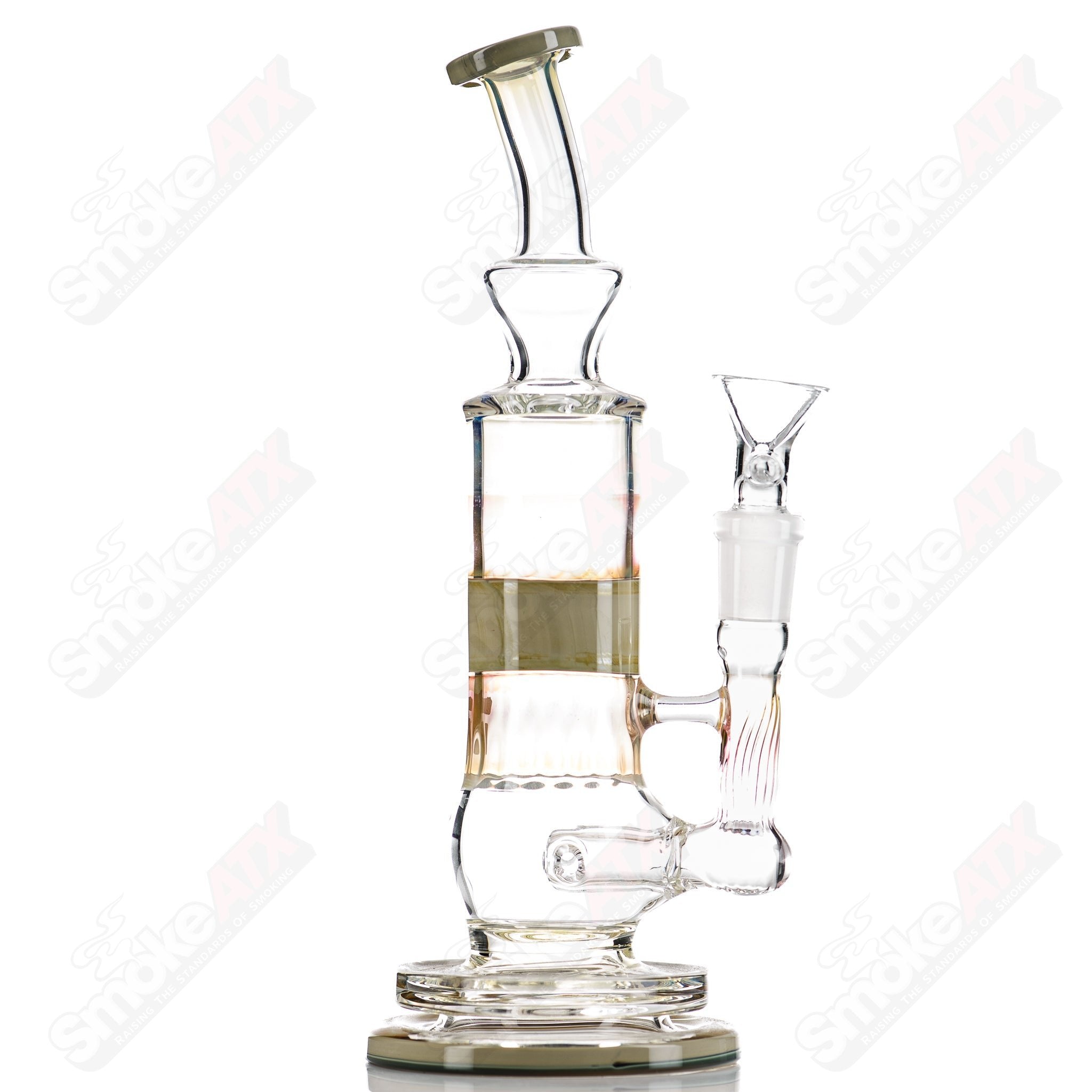 Blue Caramel Fume Rig by Tagle Glass, a detailed glass concentrate rig with blue and caramel fume design, suitable for concentrates.