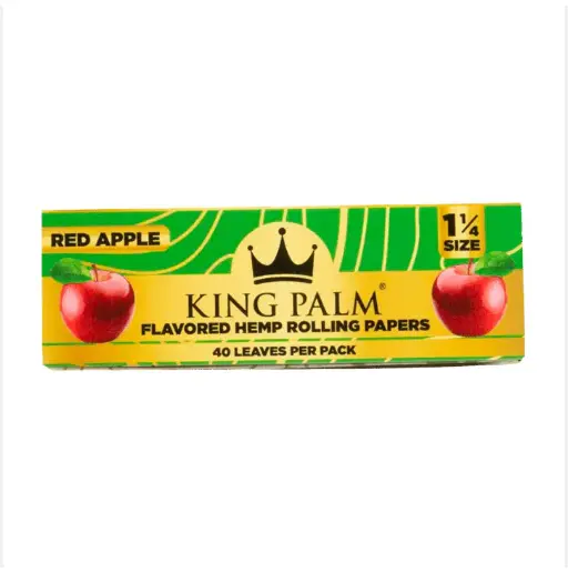 Orange King Palm hemp rolling papers, 1 1/4 size, tobacco wraps, displayed with the product packaging and branding.