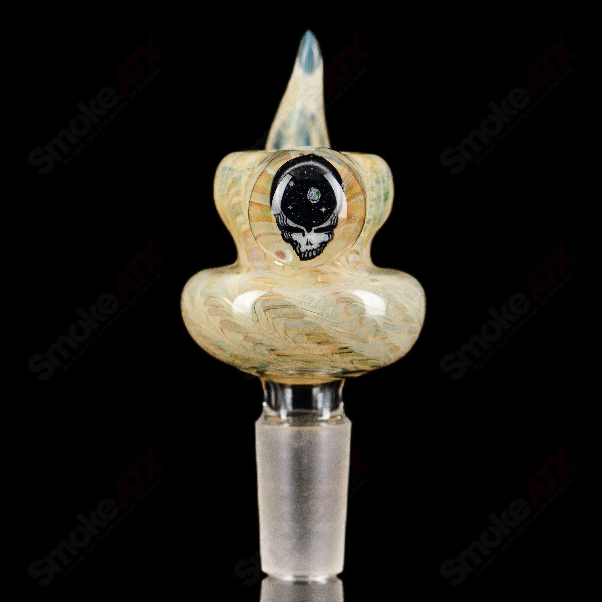 14mm Stealie Bowl Flex Glass - Smoke ATX
