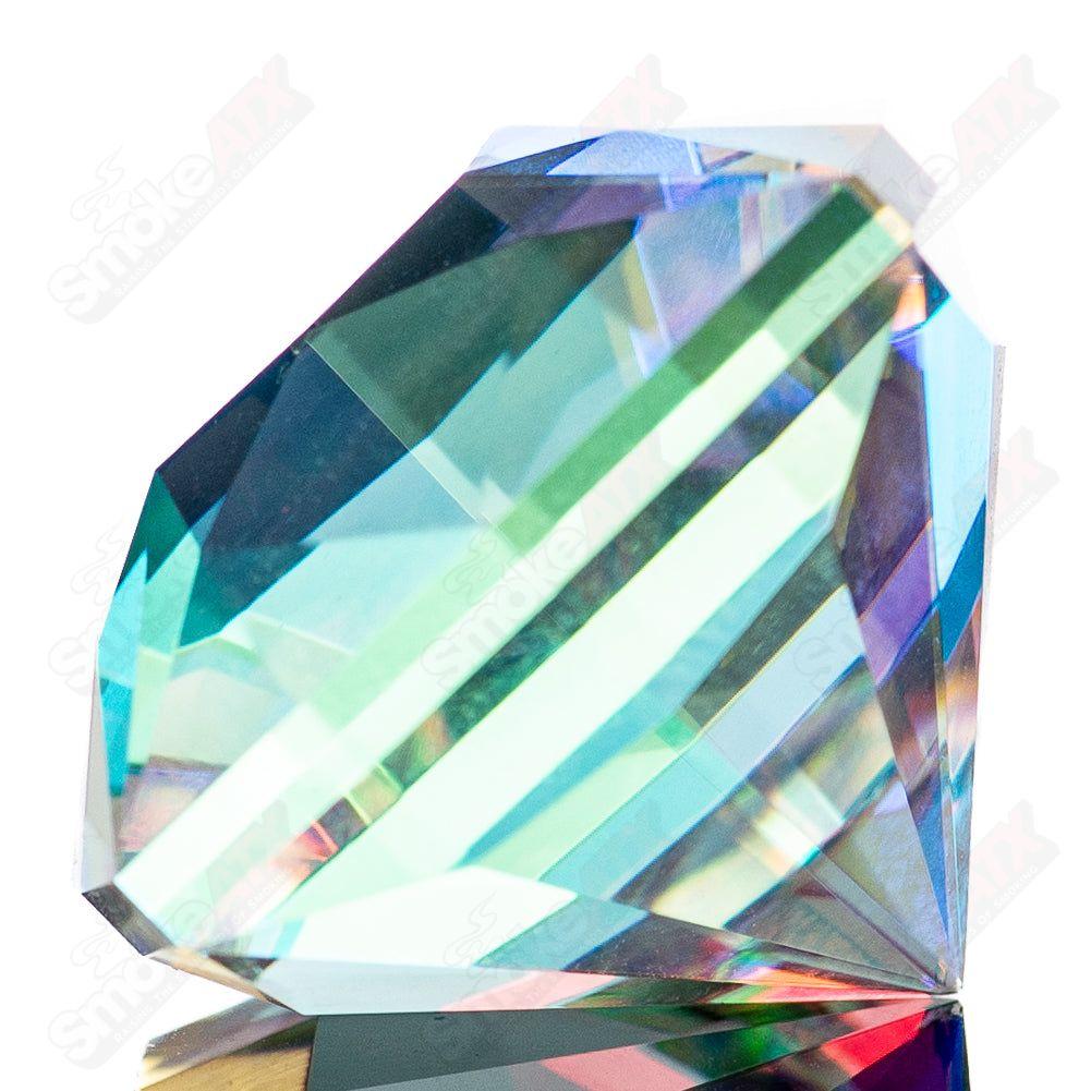 Dichro Gem Fatal Facets heady glass marble by Fatal Facets with vibrant, shimmering dichroic gemstone design and intricate facets.