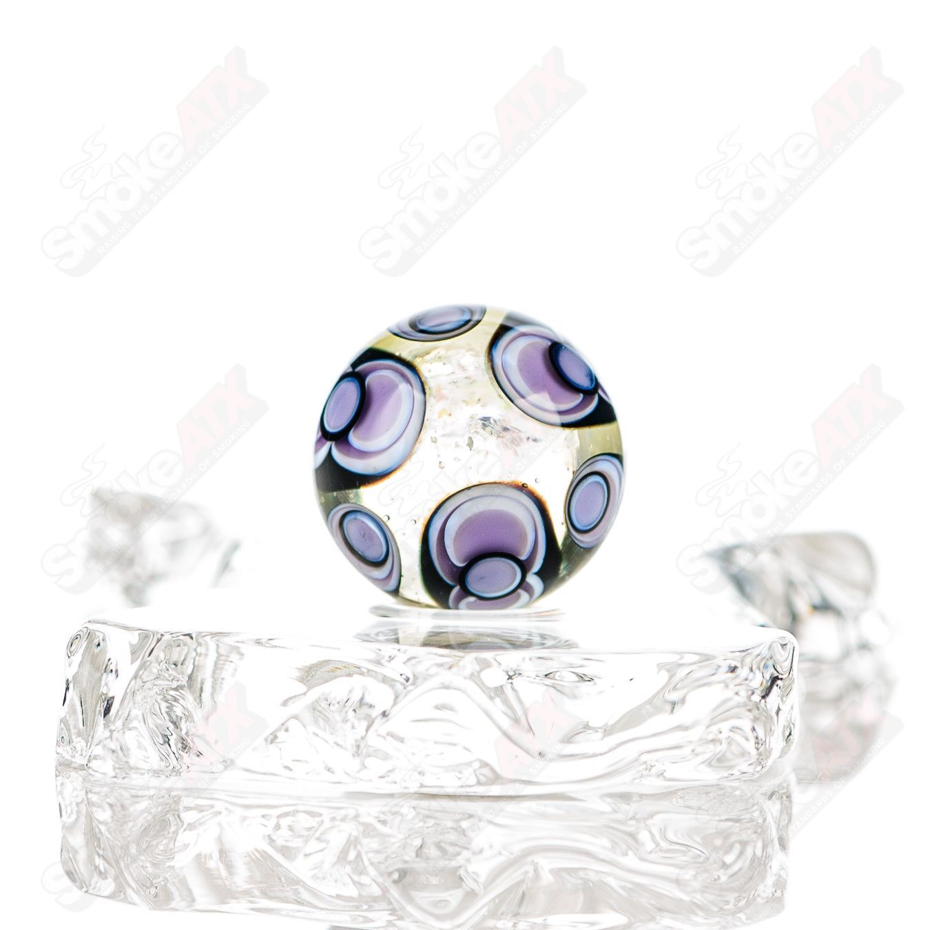 Colorful Indo Glass Dot Stacked Opal MIB marbles in Citrine, Lucy, Empire, Lotus, and Galaxy designs, featuring vibrant glass patterns.