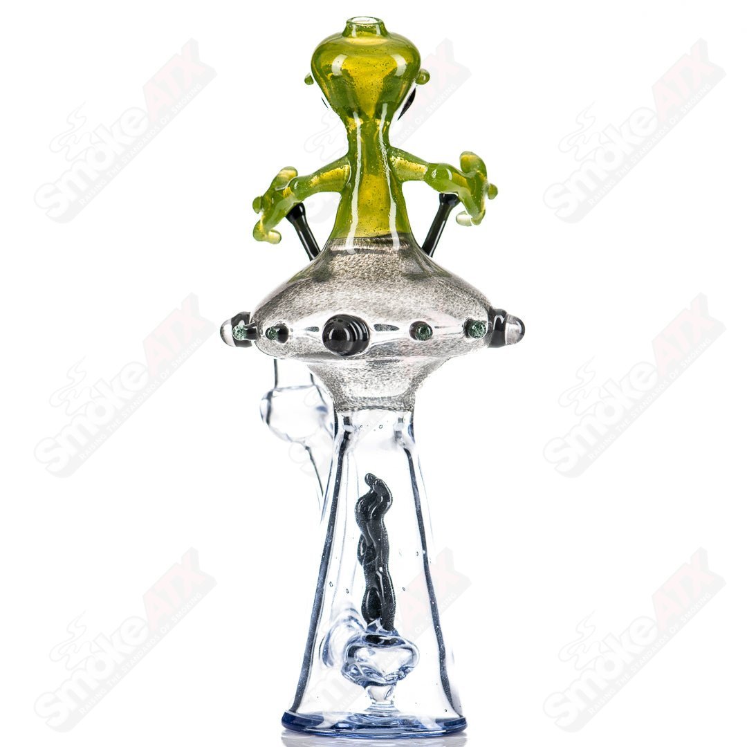 Colorful Alien Rig by Als Boro Creation, a stylish heady glass concentrate rig with intricate design and vibrant details.