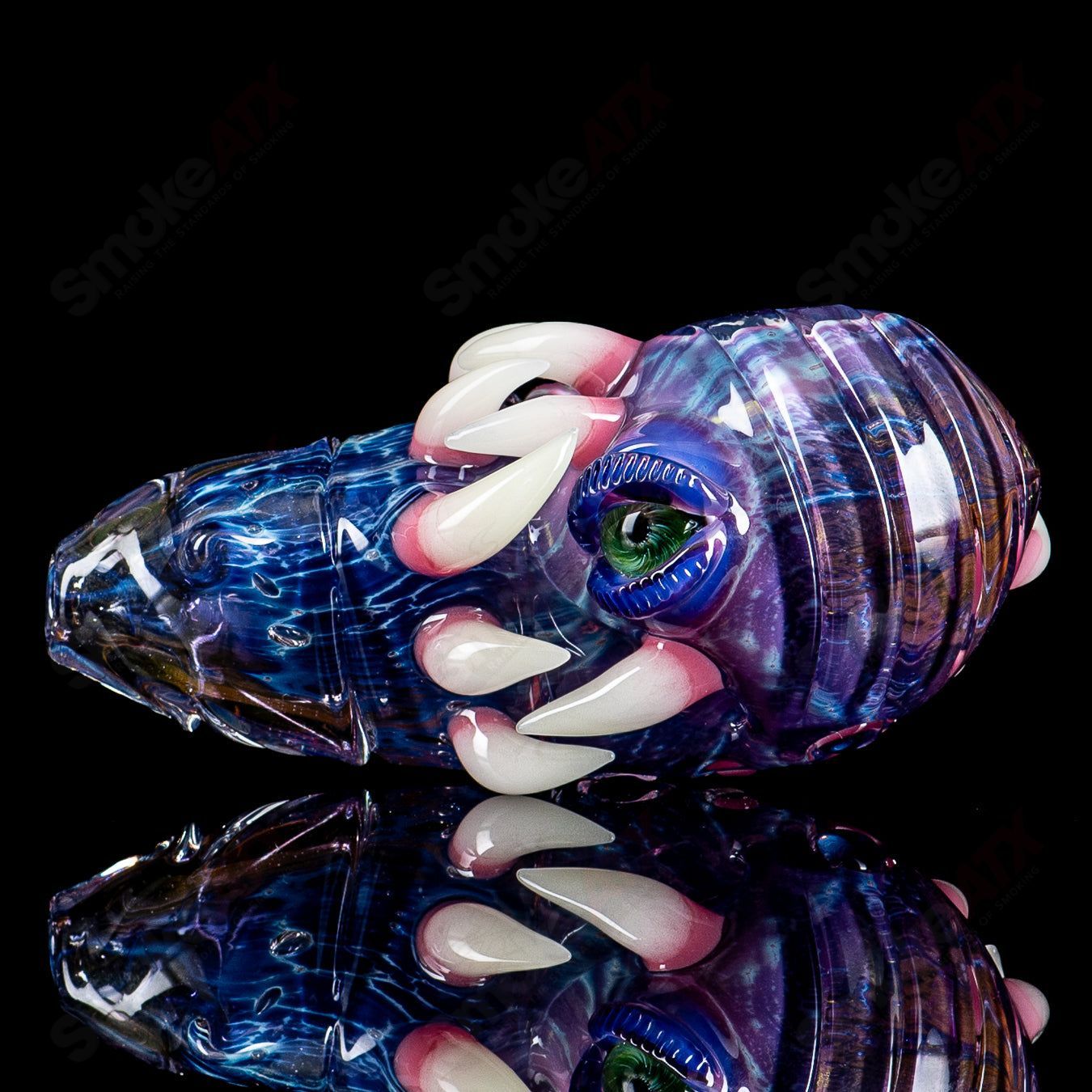 Salt Glass dry pipe by Nobody Glass, handcrafted heady glass hand pipe with intricate design, designed for smooth smoking experiences.