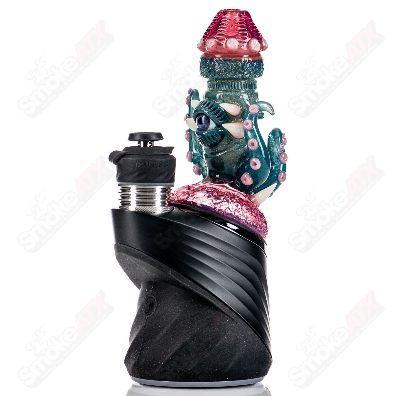 Dry Puffco Top by SPG x Salt, handcrafted heady glass Puffco accessory with intricate design and vibrant colors.