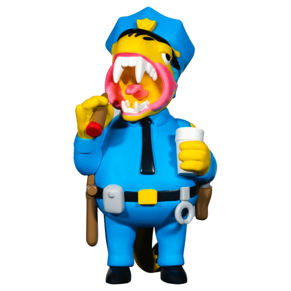 Lifestyle image of the Elbo X GZ1 Wiggum Dino, a fun and colorful dinosaur toy by Whatever Forever, shown in a playful pose.