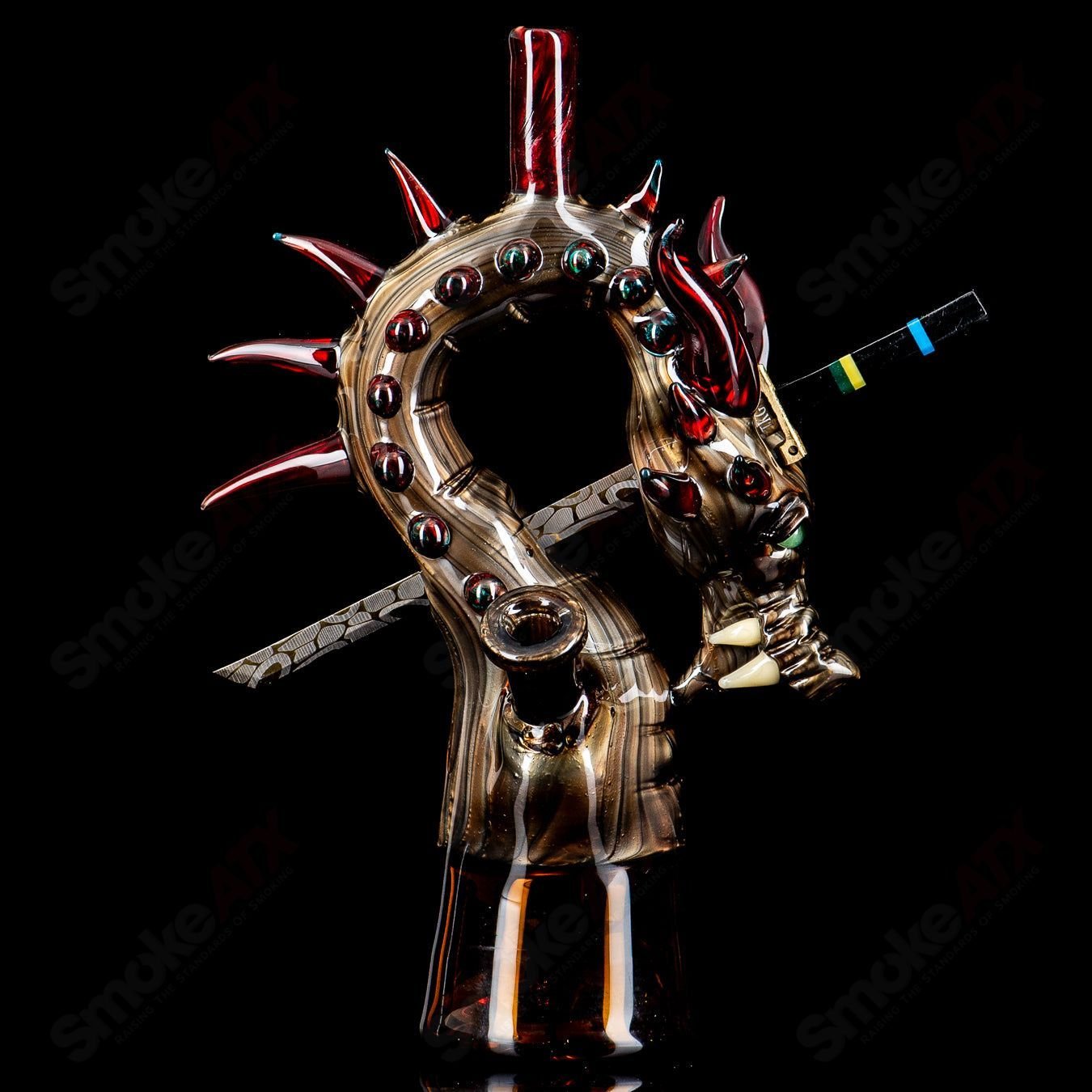 Electrum Dragon Rig by Tony Kazy, a heady glass concentrate rig featuring a dragon design and intricate glasswork.