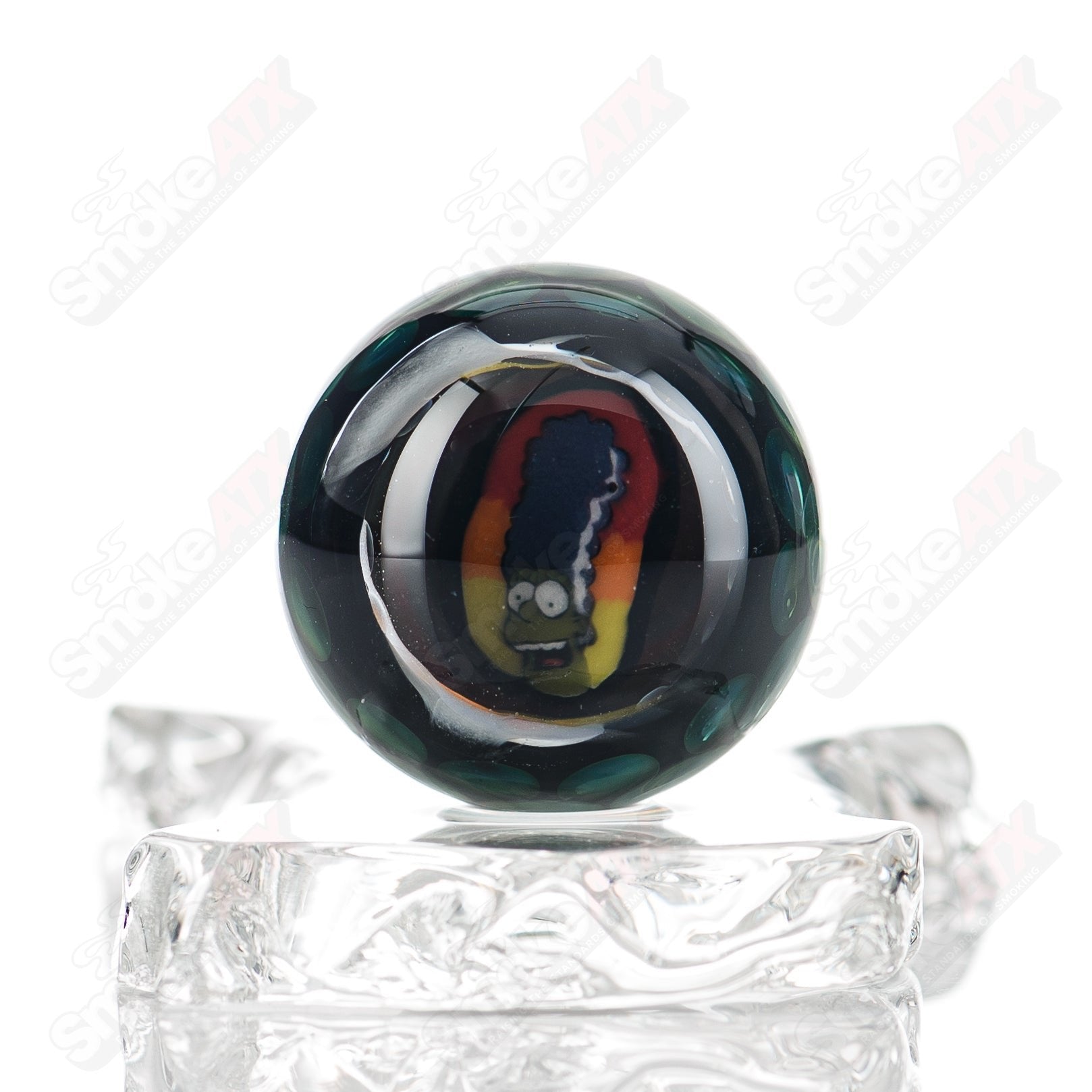 Clear marble glass from Flex Glass featuring smooth, rounded marble design suitable for decorative or artistic uses.