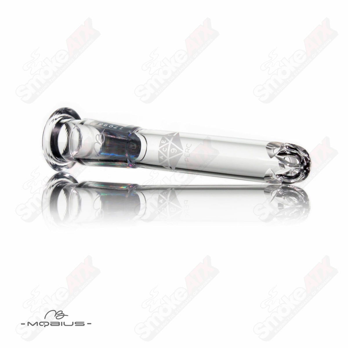 Glass Facet 3.5-inch Mobius downstem for smoking devices, featuring a sleek design and durable construction.