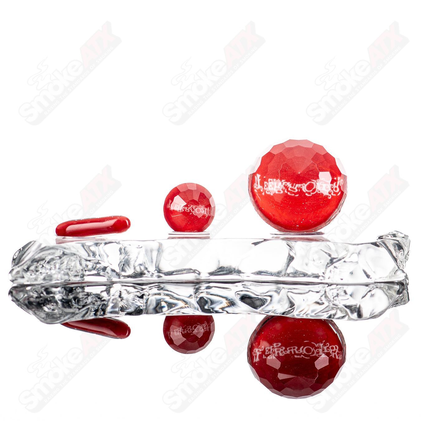 Faceted marble set by Terroir, glass slurper set with multiple pieces featuring a modern, geometric design.