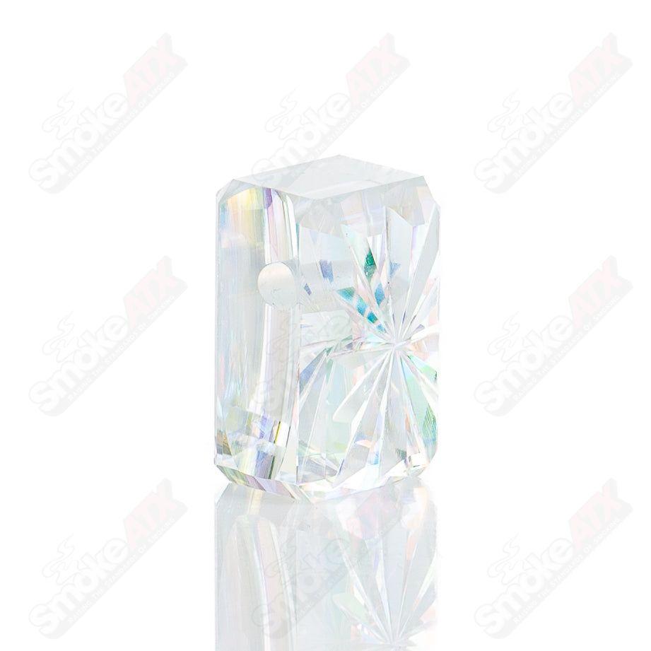 Fantasy Dichro Tablet Pendant by Fatal Facets, colorful heady glass pendant showcasing vibrant dichroic effects and intricate design.