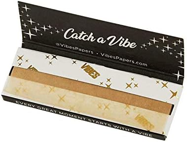 Ultra thin Vibes 1 1/4 rolling papers from 420 Products, showing the lightweight, transparent paper roll on a white background.