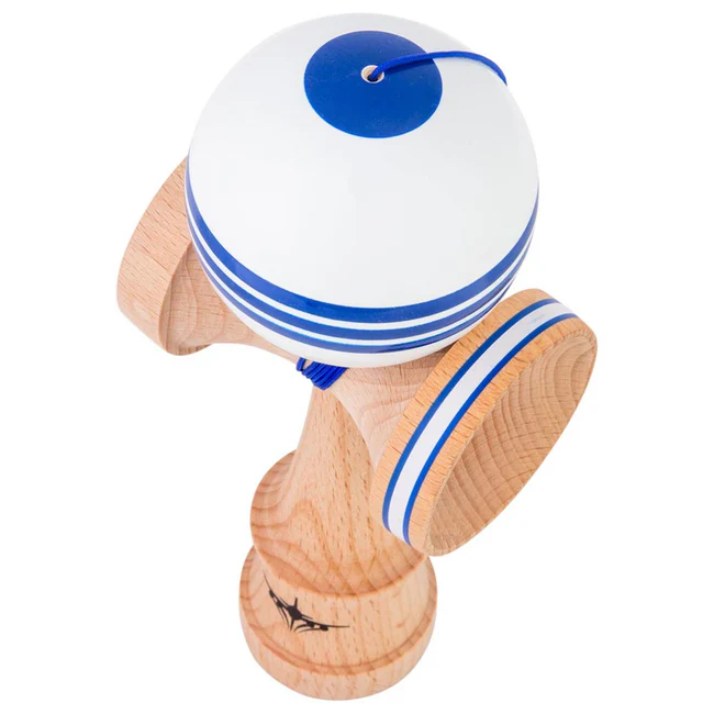 White & Blue Jet Shape Triple Stripe Kendama - Smoke ATX