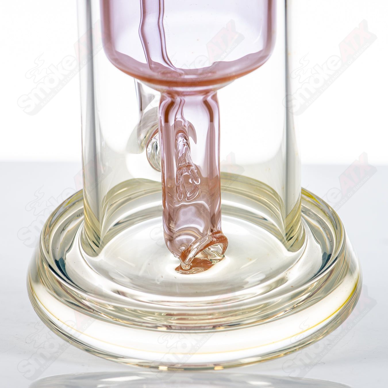Fumed Incycler Leisure Glass concentrate rig with swirling fumed glass design and multiple chambers for smooth vaporization