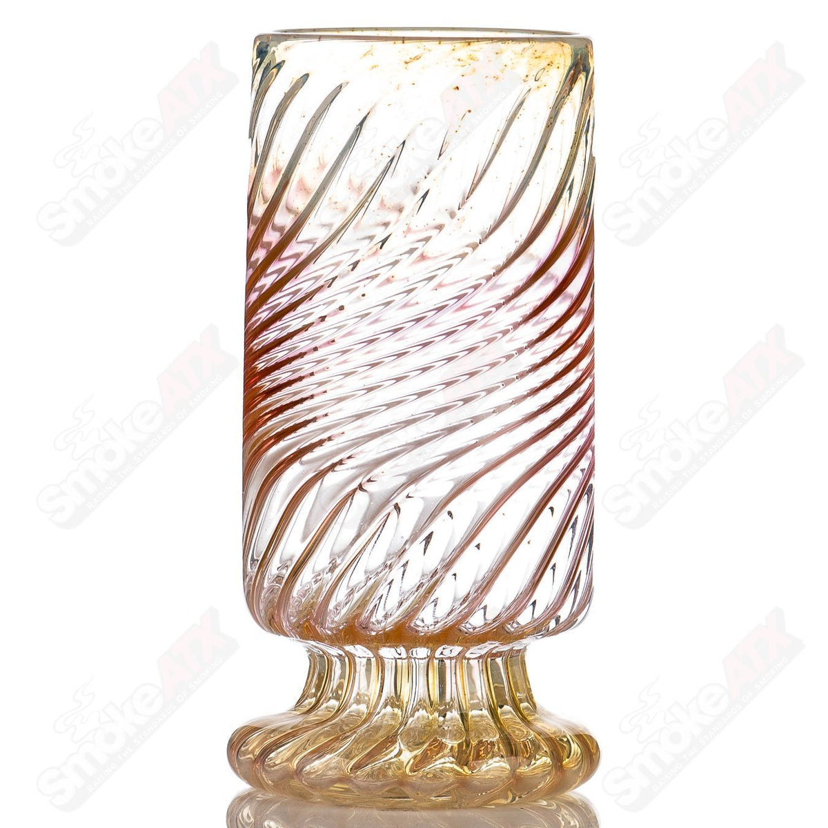 Fumed scalloped Pilsner Cup by Rocky Glass, a handcrafted heady glass cup with a unique scalloped design and smoky fumed finish.