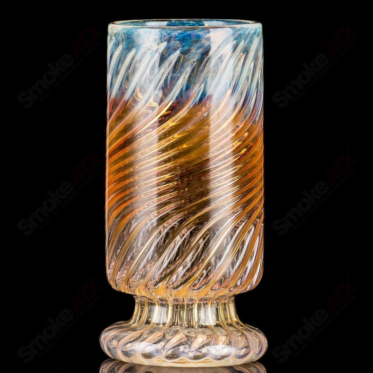 Fumed scalloped Pilsner cup by Rocky Glass, a heady glass beer cup with a unique scalloped design and smoky fumed finish.