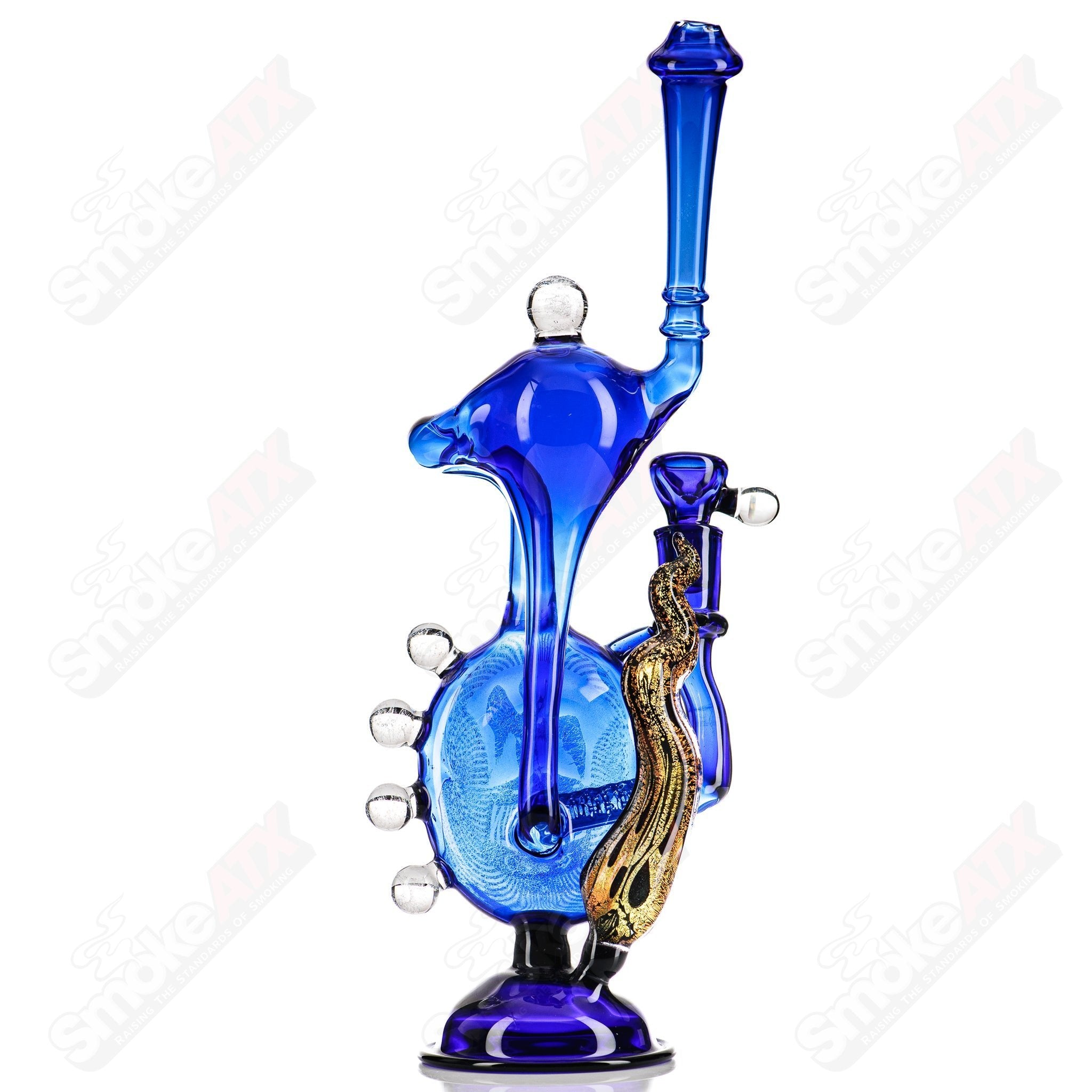 Blue Led Zepplin Recycler by Mongrel Glass