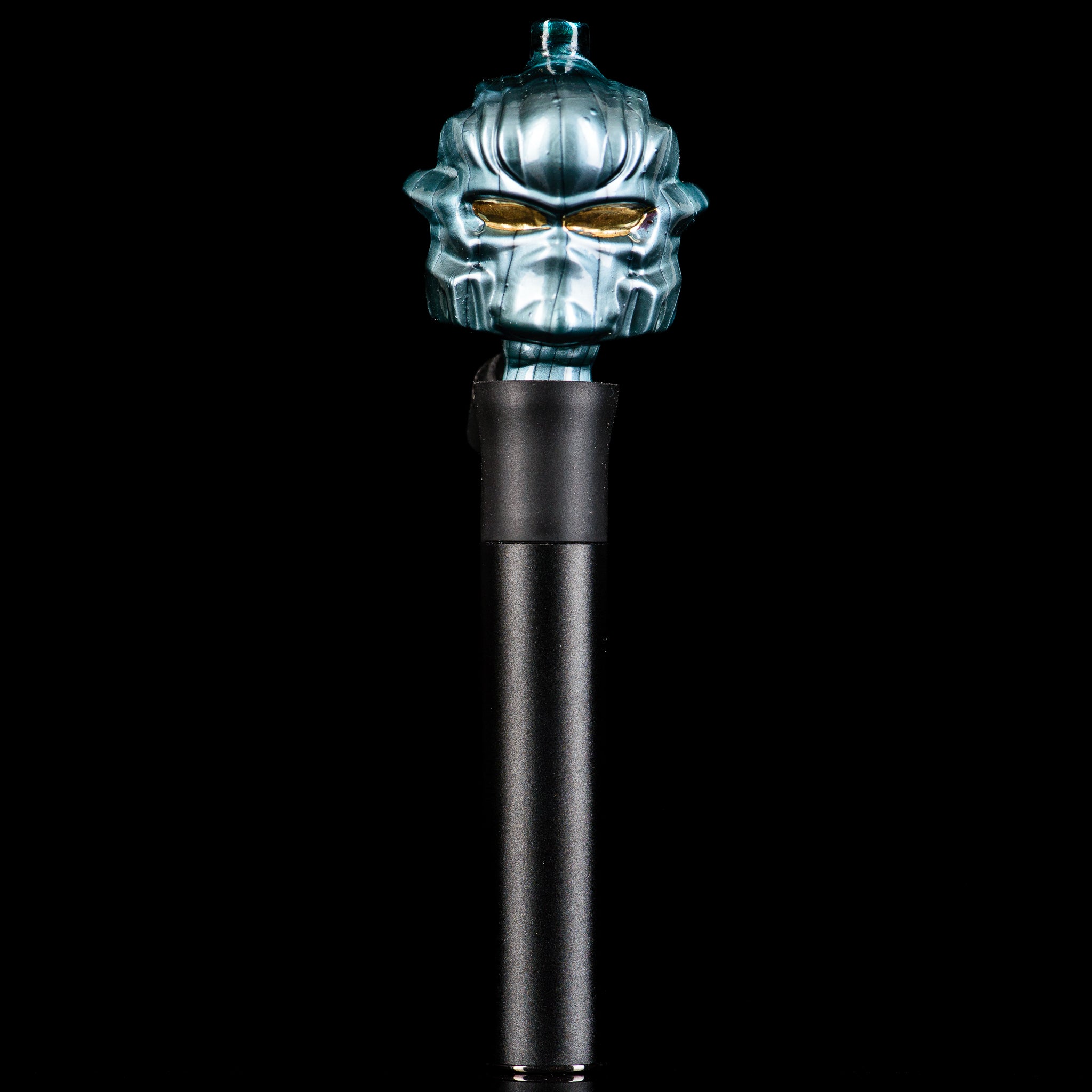 Glass Halo Pivot Mouthpiece by Tony Kazy for Puffco Tops, showcasing a clear, curved glass design for vapor consumption.