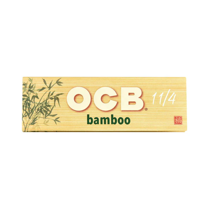 OCB 1 1/4 bamboo rolling papers for rolling, natural and eco-friendly, shown in the image.