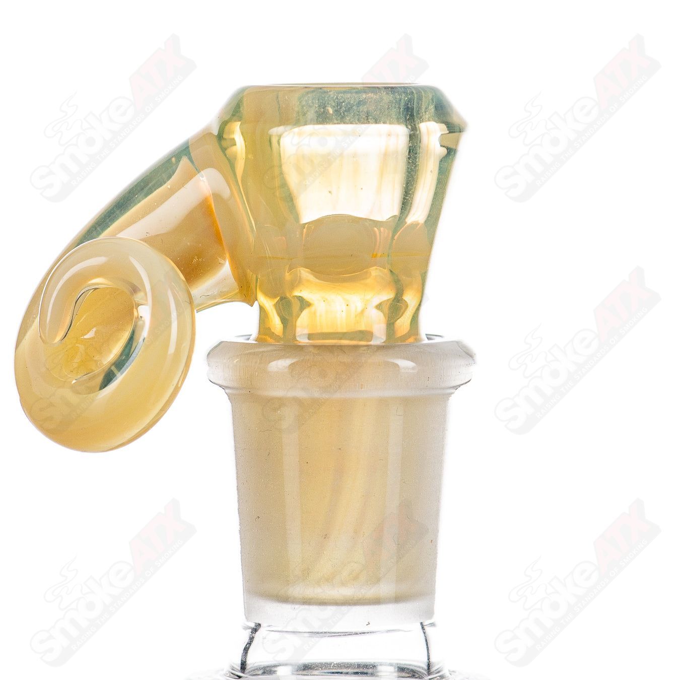 Black T Glass Honeycomb 18mm fully worked slide for heady glass bowls, featuring intricate honeycomb design and vibrant colors.