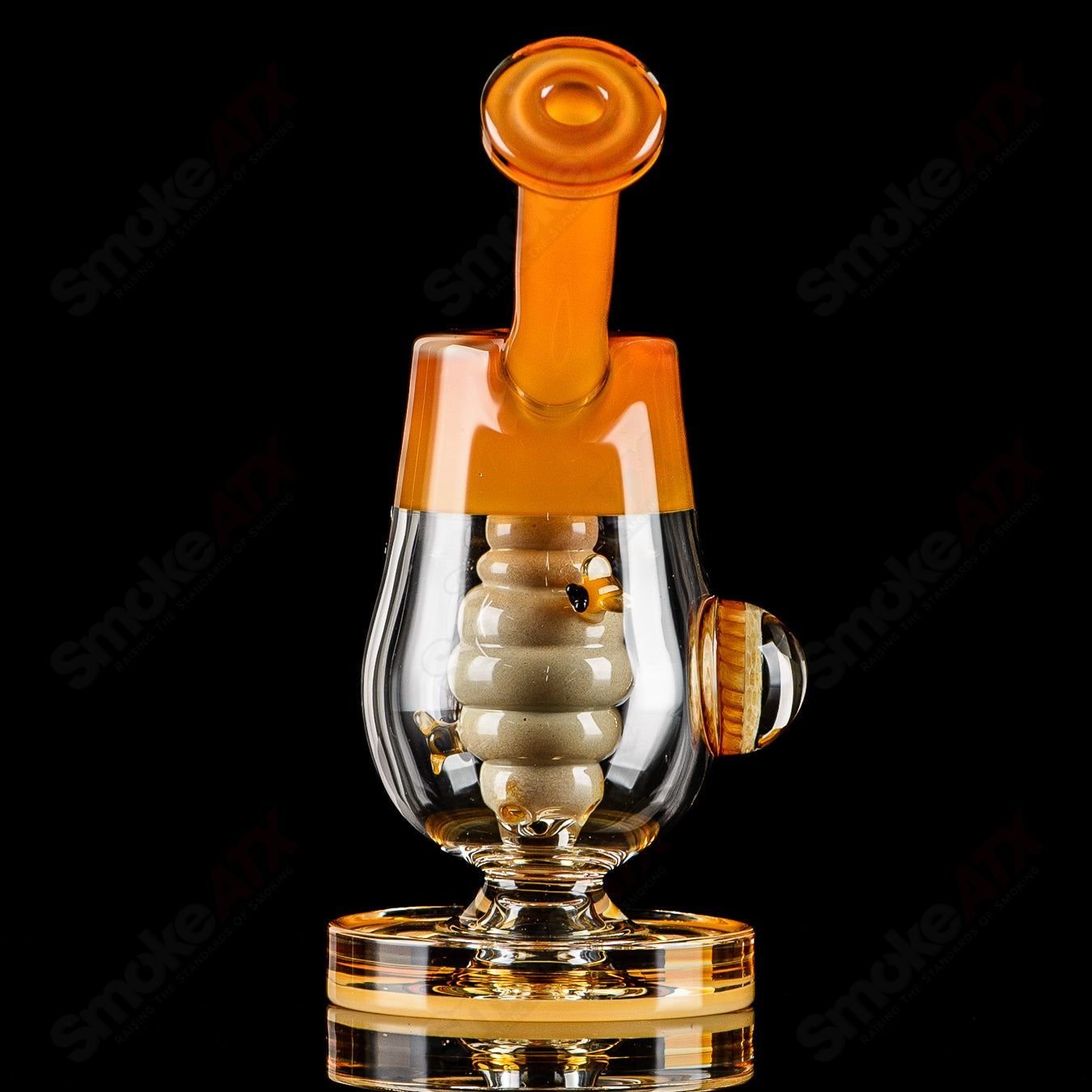 Joe P Glass Honeycomb Jammer Set Heady Glass Bubblers with intricate honeycomb design and vibrant colors.