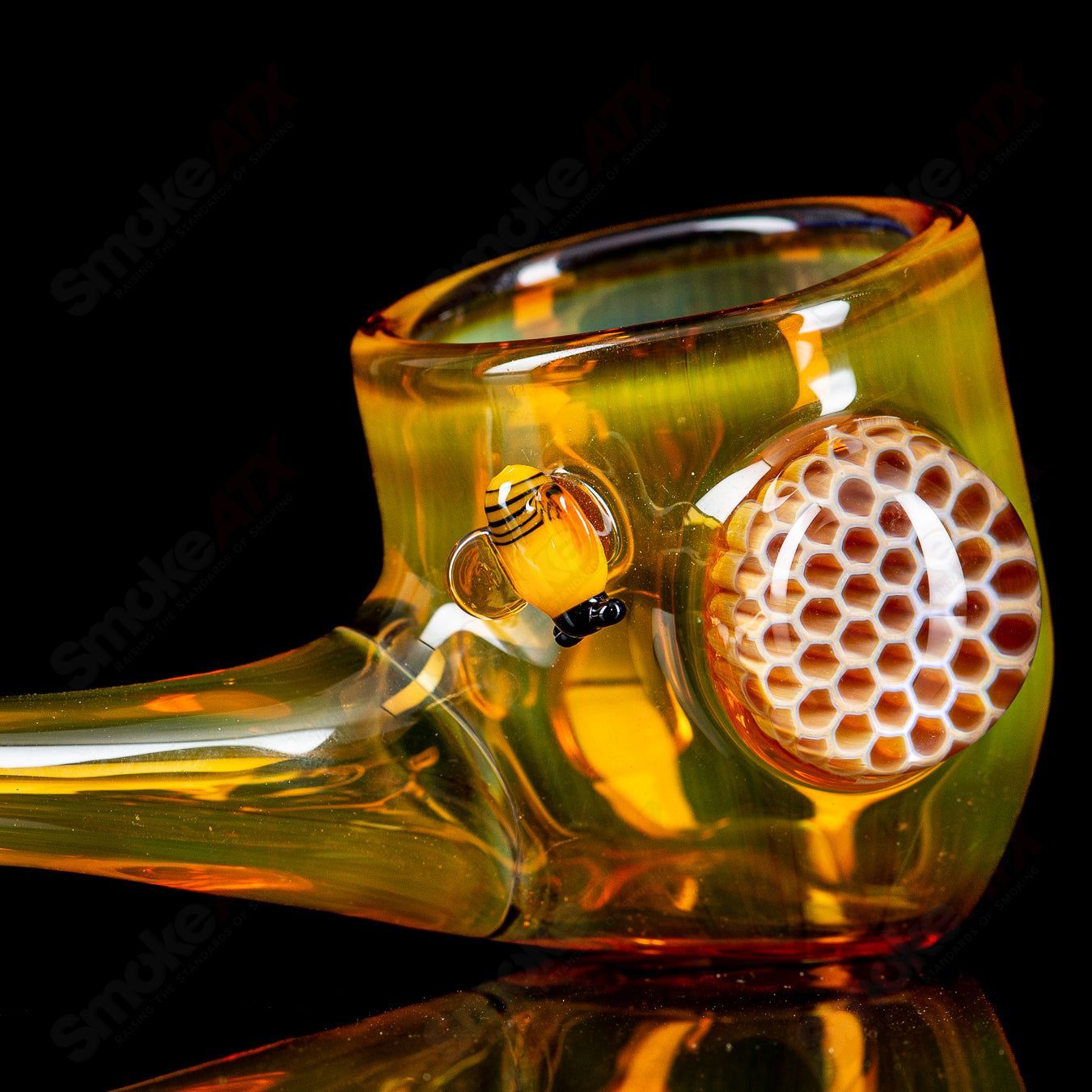 Joe P Glass Honeycomb Proxy Attachment for Heady Glass, featuring a detailed honeycomb design and intricate glasswork.