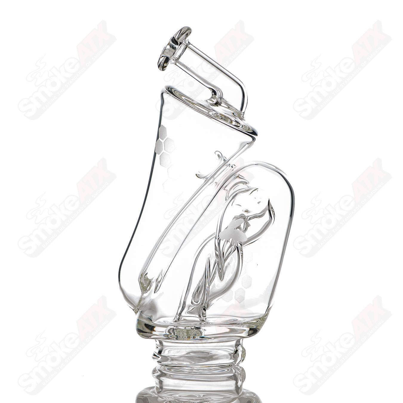 Honeycomb Recycler Top for Peak Pro by Knuckles Glass, glass Puffco accessory with intricate honeycomb design.