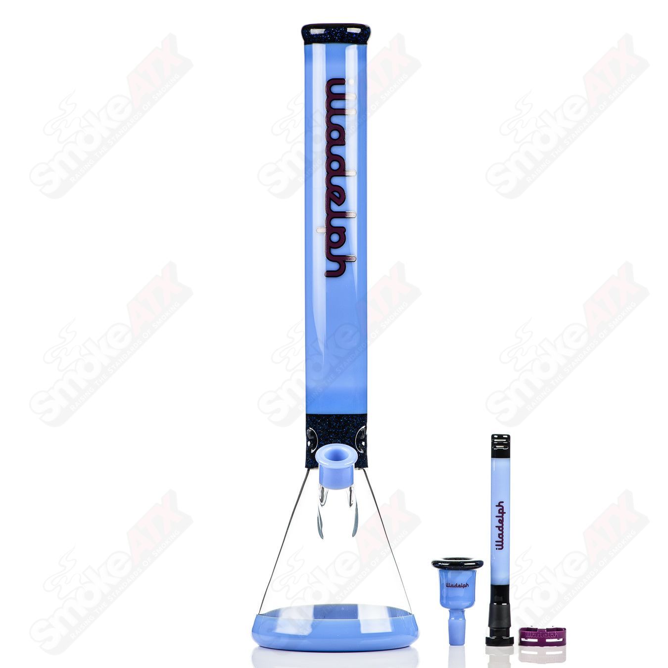 Illadelph Crushed opal & Milky Blue Spiral Beaker - Smoke ATX